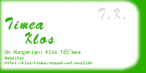 timea klos business card